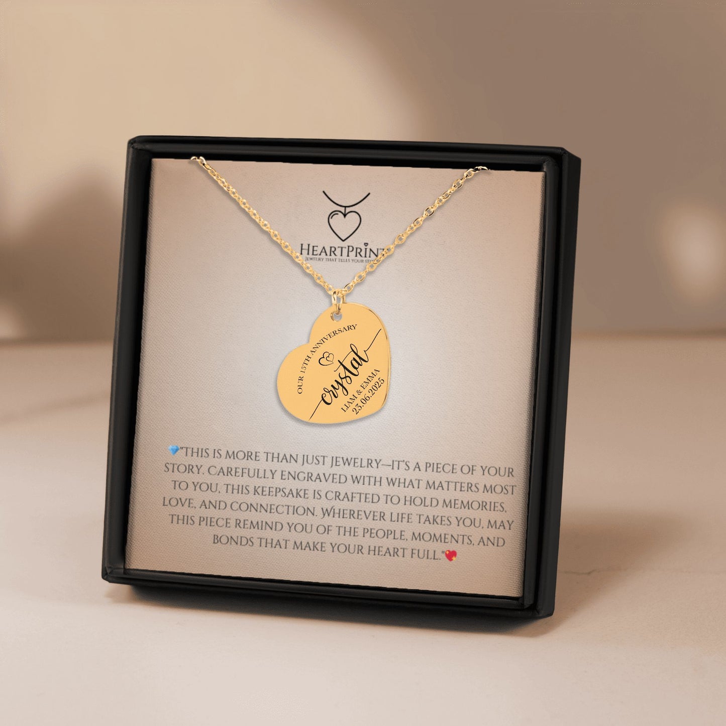 15th Anniversary Heart Necklace