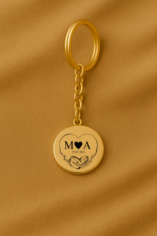 Eternal Love Initials Keychain