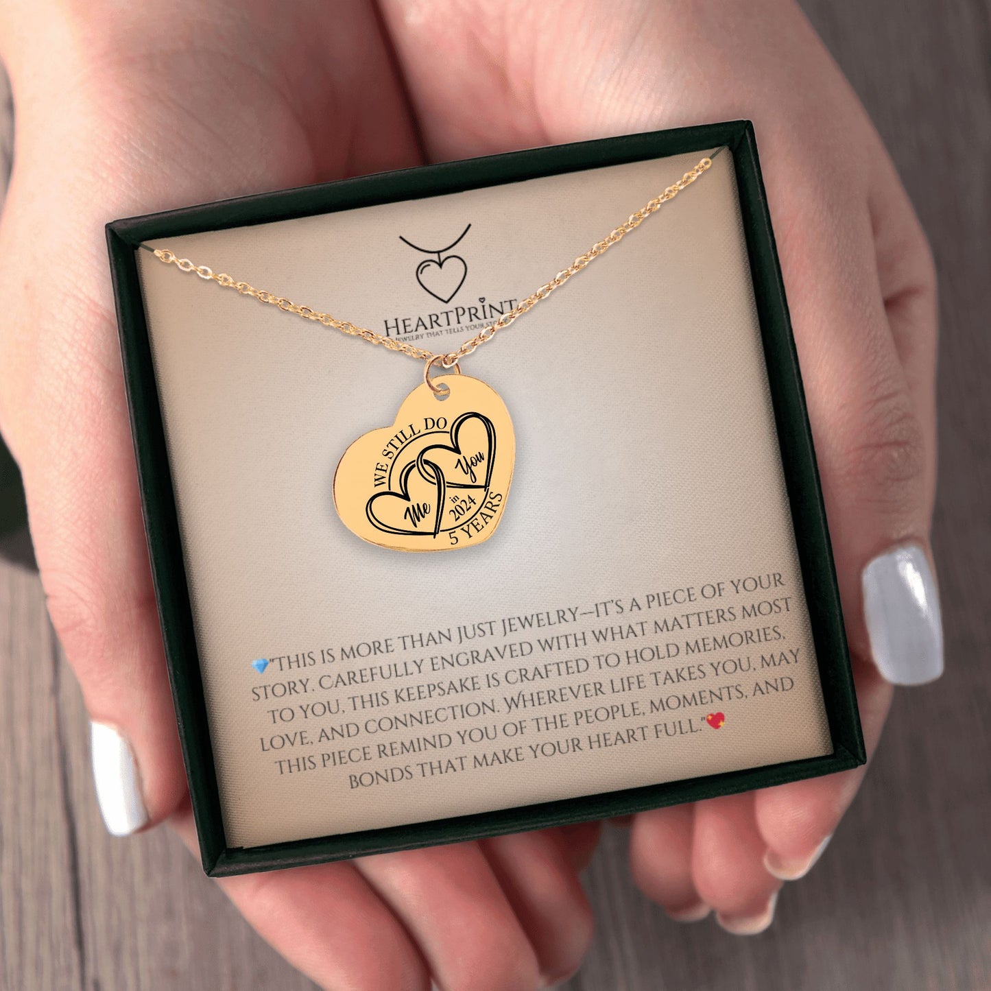 5 Year Anniversary Heart Necklace